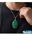 گردنبند عقیق سبز (بازنجیر استیل)