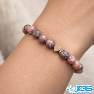 دستبند سنگ رودونیت مکرومه بافی - جذب ثروت