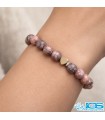 دستبند سنگ رودونیت مکرومه بافی - جذب ثروت