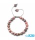 دستبند سنگ رودونیت مکرومه بافی - جذب ثروت