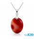 گردنبند عقیق سرخ کارنلین اصل یمن (بازنجیر استیل) | انرژی‌بخش