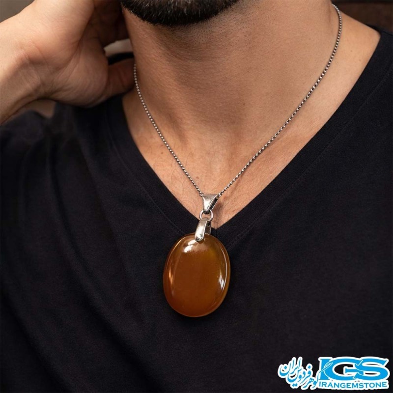 گردنبند عقیق زرد شرف الشمس