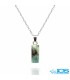 گردنبند سنگ زمرد هند با زنجیر استیل