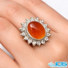 انگشتر نقره کارنلین عقیق ترک