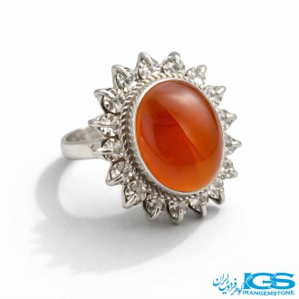 انگشتر نقره کارنلین عقیق ترک