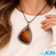 گردنبند عقیق سرخ کارنلین(بازنجیر استیل) | انرژی‌بخش