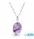 گردنبند سنگ آمیتیست با زنجیر استیل– نماد آرامش و محافظت