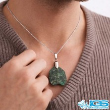 گردنبند زمرد راف اصل هند (بازنجیر استیل)
