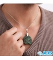 گردنبند زمرد راف اصل هند (بازنجیر استیل)