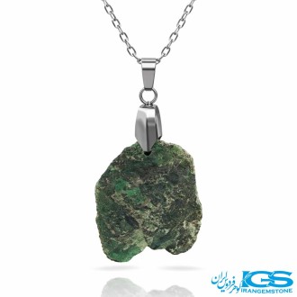 گردنبند زمرد راف اصل هند (بازنجیر استیل)