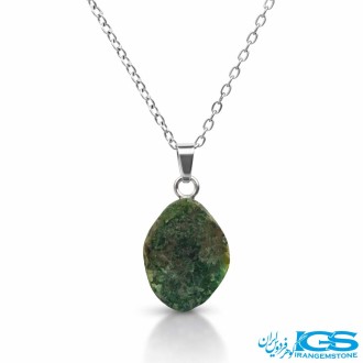 گردنبند زمرد راف اصل هند (بازنجیر استیل)
