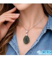 گردنبند زمرد راف اصل هند (بازنجیر استیل)