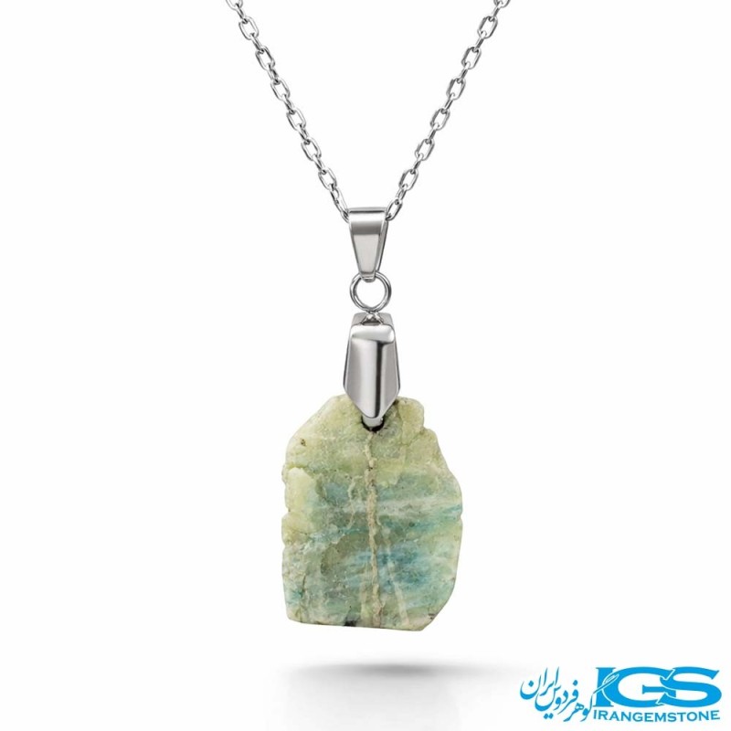 گردنبند زمرد راف اصل هند (بازنجیر استیل)