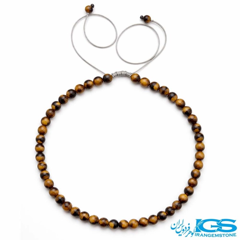 گردنبند سنگ چشم ببر مکرومه بافی