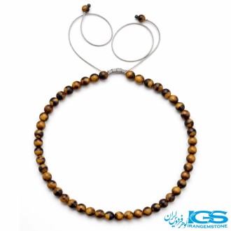 گردنبند سنگ چشم ببر مکرومه بافی