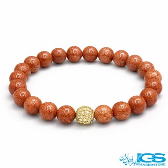 دستبند سنگ دلربا طرح سواروسکی طلایی کشی | آرامش و زیبایی