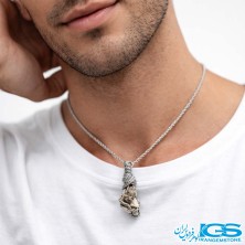 گردنبند تورمالین سیاه مکرومه بافی