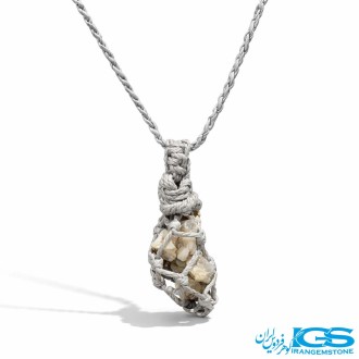 گردنبند تورمالین سیاه مکرومه بافی