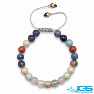 دستبند هفت چاکرا  سوفاروسکی مکرومه بافی