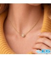 گردنبند سواروفسکی طلایی استیل رنگ ثابت