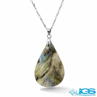 گردنبند لابرادوریت (بازنجیر استیل) افزایش انرژی و شادابی