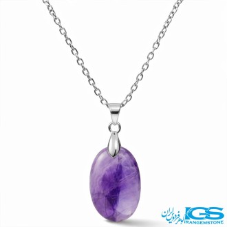 گردنبند آمیتیست (بازنجیر استیل) نماد آرامش و محافظت