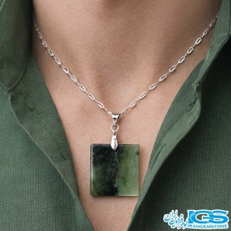 گردنبند یشم سبز بدون زنجیر