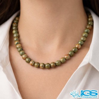 گردنبند سنگ اوناکیت مکرومه بافی