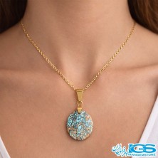 گردنبند فیروزه نیشابور اصل (بازنجیر استیل)