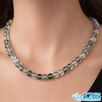 گردنبند سنگ کریستال کوارتز فانتوم مکرومه بافی