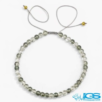 گردنبند سنگ کریستال کوارتز فانتوم مکرومه بافی