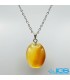 گردنبند عقیق سرخ کارنلین  (بازنجیر استیل) | انرژی‌بخش