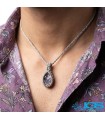 گردنبند سنگ آمیتیست راف مکرومه بافی