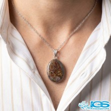 گردنبند هماتیت حدید با زنجیر استیل