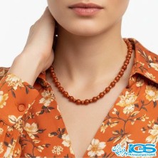 گردنبند کارنلین بافت مکرومه