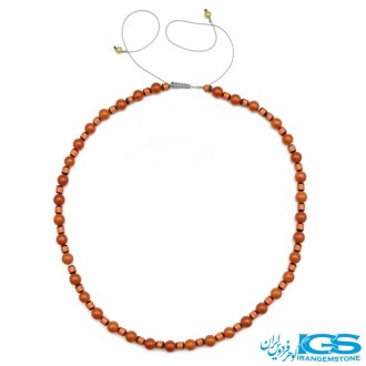 گردنبند کارنلین بافت مکرومه