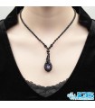 گردنبند سنگ آمیتیست راف مکرومه بافی