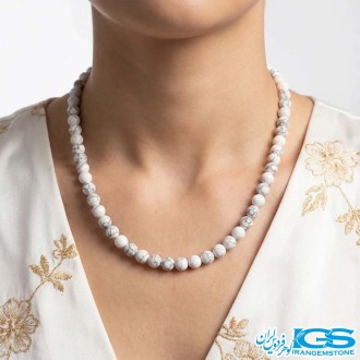 گردنبند هولیت مکرومه بافی با سنگ طبیعی