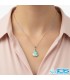 گردنبند فیروزه نیشابور اصل (بازنجیر استیل)