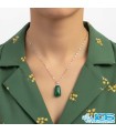 گردنبند عقیق سبز (بازنجیر استیل)