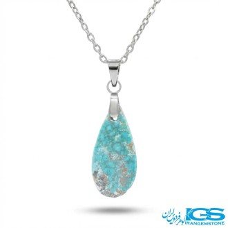 گردنبند فیروزه نیشابور اصل (بازنجیر استیل)
