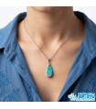 گردنبند فیروزه نیشابور اصل (بازنجیر استیل)