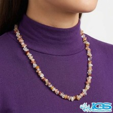 گردنبند سیترین سرخ راف خورده چیپسی