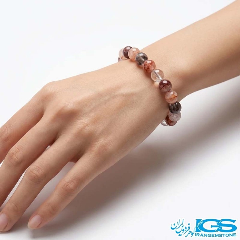 دستبند سنگ سیترین سرخ کشی