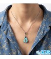 گردنبند فیروزه نیشابور اصل (بازنجیر استیل)