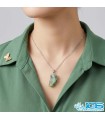 گردنبند زمرد راف اصل هند (بازنجیر استیل)