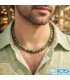 گردنبند سنگ یشم سبز طبیعی با رنگ سبز یشمی و طراحی مناسب آقایان و خانم‌ها