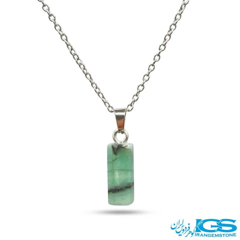 گردنبند زمرد  اصل هند (بازنجیر استیل)
