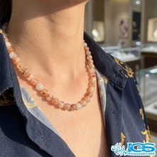 گردنبند سیترین طلایی مکرومه‌بافی | انرژی شکوفایی