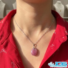 گردنبند یاقوت سرخ اصل برمه (بازنجیر استیل)